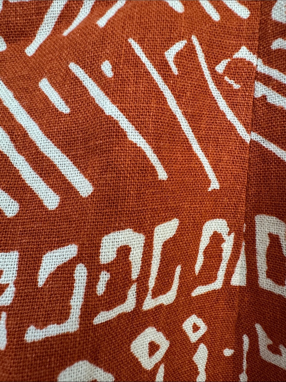 Forever 21 Women’s Rust Orange Printed Tie-Waist Linen Sundress - Picture 5 of 5
